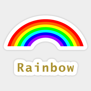Rainbow with Text Rainbow in Gold Sticker